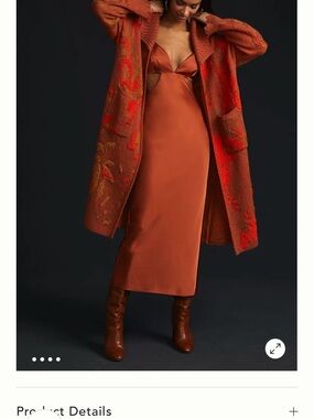 Anthropologie Orange Textured Knit Cardigan